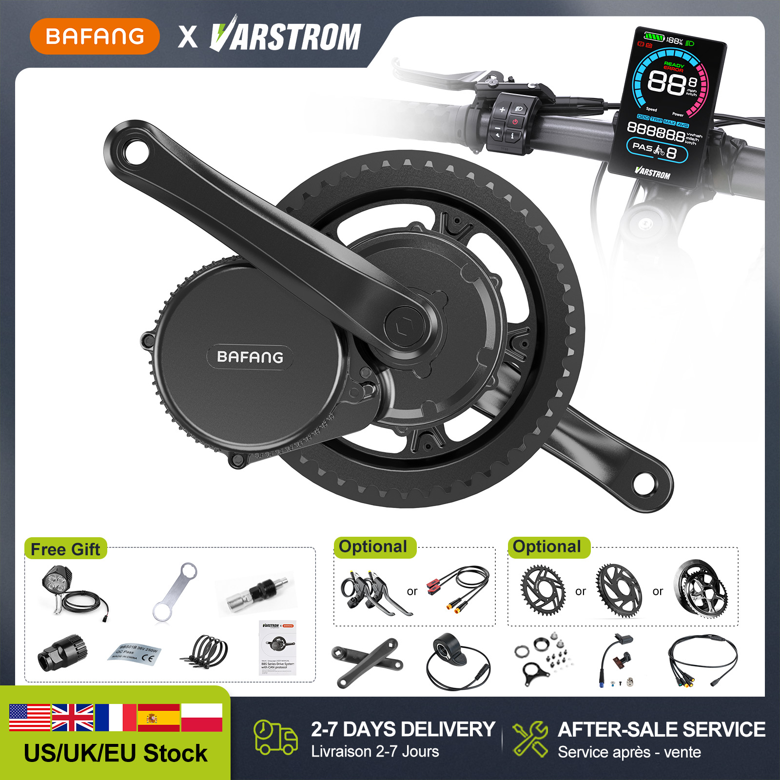 [US Stock] BAFANG 48V 500W 750 - Mid Drive Conversion Kit 1000W 评论和价格